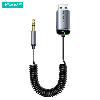 China USAMS FM Transmitter 5.0 Aluminum Alloy Car Receiver Wireless Car Radio Modulator Handsfree USB Audio Player for sale