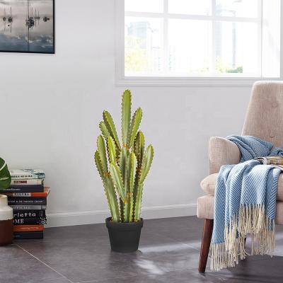 China High Quality Artificial Artificial Plants 75cm PU Cactus With Pot For Home Decor for sale