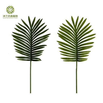 China Wholesale Artificial Leaves 55cm Hawaii Decoration Palm Tree Leaves Garden Decorative Accessories for sale