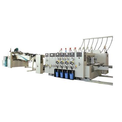 China Automatic RYKM Flexo Paper Carton Printing Slotter Folder Gluer Die Cutting Machine for sale