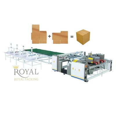 China EA corrugated and 5ply semi-automatic 90m/min cardboard not more than 6mm two pieces of Folder Gluer with two pieces of Common Gluer for sale