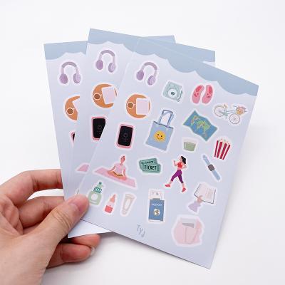 China Eco-Friendly Decorative Adhesive Vinyl Sticker Paper Waterproof Kiss Cut Promotional Custom Cartoon Sticker Sheet for sale