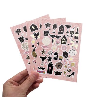 China Decorative Sticker Custom Waterproof A4 A5 A6 Self Adhesive Vinyl Covers Kiss Cut Paper Sticker Labels Printing for sale