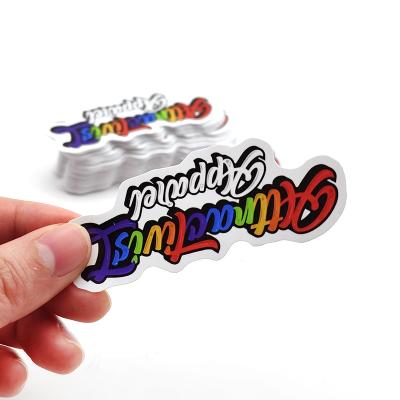 China Vinyl Die Cut Personalized Logo Cartoon Adhesive Stickers Pattern Letter Decorative Custom Stickers Printing for sale