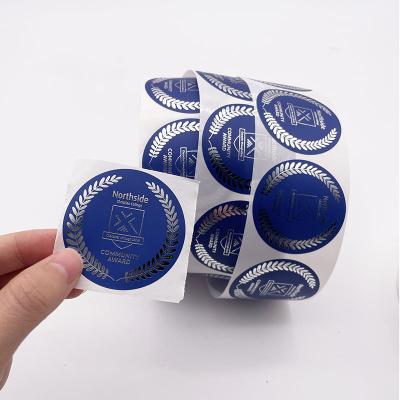 China Logo Stickers Silver Gold Custom Waterproof Foil Stamping Custom Label Packaging Label Sticker Printing for sale