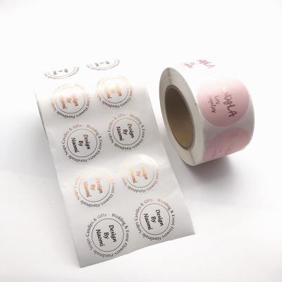 China Waterproof No Moq Low Price Rose Gold Foil Sticker Logo Wholesale Waterproof Label Sticker Printing for sale