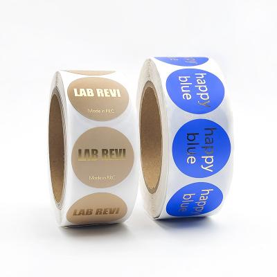 China OEM Waterproof Private Custom Printing Vinyl Gold Foil Sticker Roll Waterproof Decorating Labels for sale