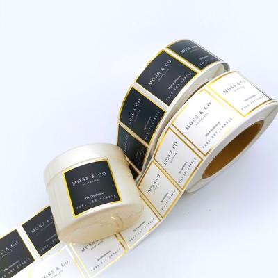 China Waterproof No Moq Custom Waterproof Private Candles Label Printing Matte Gold Foil Sticker Label For Candle Jars for sale