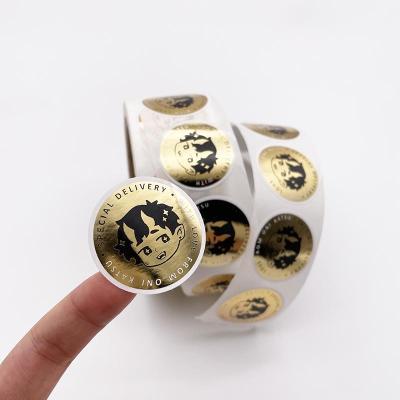 China Waterproof Custom Waterproof Paper Vinyl Gold Foil Logo Label Stickers Printing For Packaging Labels for sale