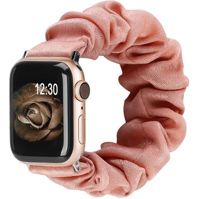 China Colorful 44mm Elastic Watch Band Nylon Soft Elastic Watch Band Scrunchie Strap 38mm 40mm 42mm Scrunchy For Apple Watch for sale