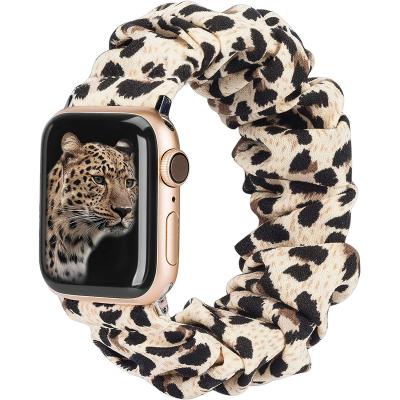 China Soft Elastic Nylon Watch Band Scrunchie Band For Apple Watch Bands Women Loop Braided Band For Apple Watch Strap 44mm 40 for sale