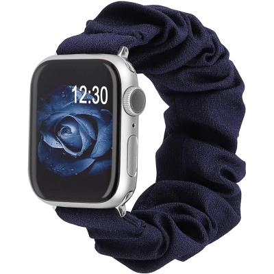 China Soft Elastic Nylon Watch Strap Fashion Pattern Printed Elastic Fabric Scrunchie Watch Band For Apple Watch Replacement Strap 38mm 40mm 42mm 44mm for sale