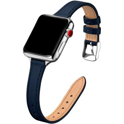 China Fashion \ Luxury Popular Hot Selling Warch Soft Solid Ladies Amazon Genuine Leather Strap For Apple Watch Band 6 5 for sale