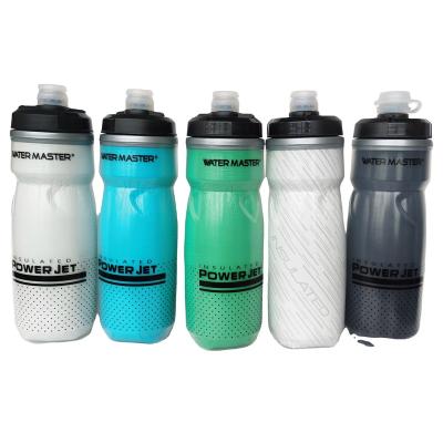 China High Quality Viable Cold Insulated Bike Water Bottle BPA Free For Cycling With Silicone Cover for sale