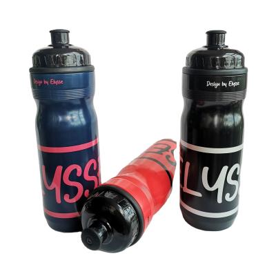 China Sustainable Hot Selling 750ml Outdoor Lightweight Cycling Bicycle PE Sports Water Bottle With Silicone Pull Top Sipper for sale