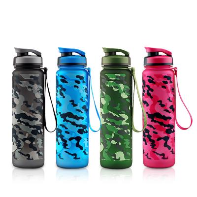 China Online Wholesale Custom Viable Design Sport 1000ml Camouflage Tritan Plastic Water Bottle for sale