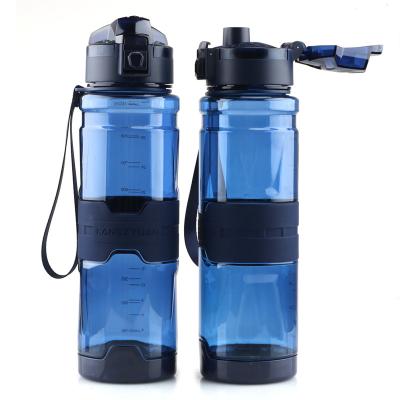 China One Hand 1000ml Sustainable Wholesale Blue Clip Top Tritan Bottle for sale