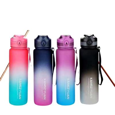 China Viable Fitness Motivational Workout Tritan Plastic Water Bottle With Time Markings And Measurements 1000ml/32OZ for sale