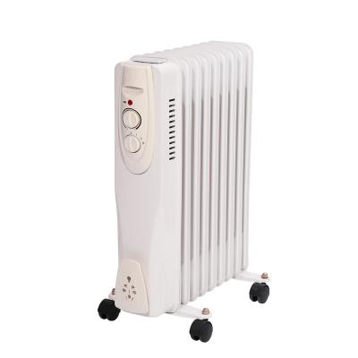 China Safety Low Noise Protection Hotel Sealed Oil Radiator Oil Filled Heater With Wheels for sale