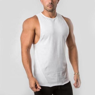 China QUICK DRY Custom Gym Workout Running Tank Tops 100% Cotton Sleeveless Tank Tops Man Bodybuilding Gym Workout Wear Mens White 100% Cotton for sale