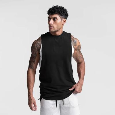 China QUICK DRY Men Shape Tank Top Breathable Fitness Solid Color Gym Mens Quick Dry Loose Sports Oversized Cotton Plain Sleeveless Tank Tops for sale