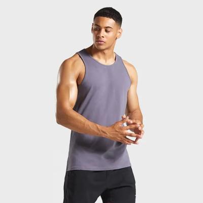 China QUICK DRY Men's Simple Gym Fitness Sleeveless Tank Tops Gym Sports Running Bodybuilding Custom Workout Muscle Vest Male Cotton Vest for sale