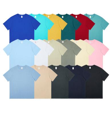 China Wholesale custom high quality 200gsm cotton 200gsm multi colors plain unisex casual t-shirt men's blank oversized 100% oversized t-shirt Anti-wrinkle for sale