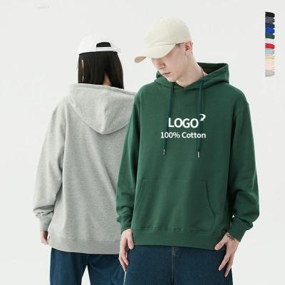 China OEM Streetwear Anti-Shrink High Quality Cotton Pullover 100% Heavy White Plain Plus Size Men's Custom Logo Unisex Hoodies for sale