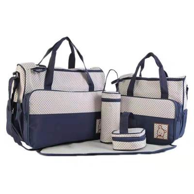 China Wholesale Multifunctional PACKING BAG Baby Mom Travel 5pcs Diaper Bag Packing Set for sale