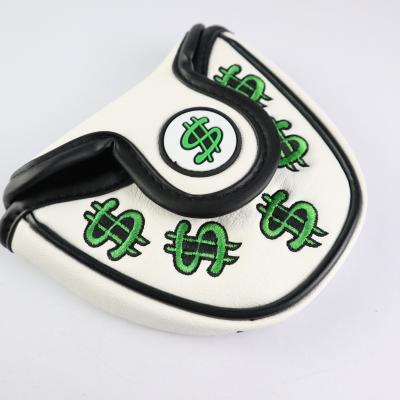 China US Dollar Pattern Golf Putter Cover Blade Protective and Dustproof Embroidered Golf Club Cover for sale