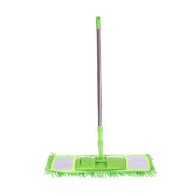 China Cheap Sustainable Easy Floor Dust Microfiber Chenille Dry Mop Cleaning Dish Green for sale