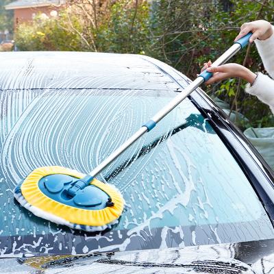 China Hot Sale Household Microfiber Chenille Car Wash Mop With Extendable Handle for sale