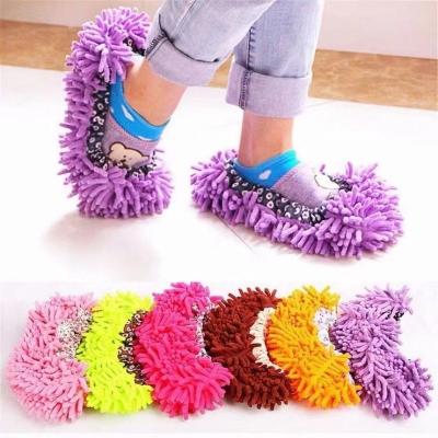 China Sustainable Mop Slippers, Microfiber Dust Mop Shoes Multifunctional Floor Cleaning Shoe Covers Hair Remover Foot Bumps Caps for sale