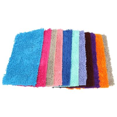 China Wholesale Custom Chenille Anti Slip PVC Floor Mat Washable for sale