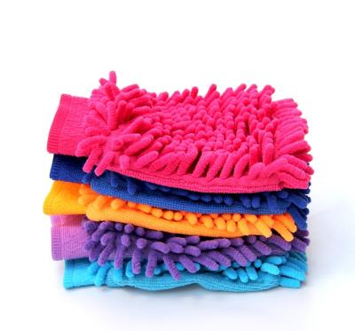 China Eco - Friendly Cheap Single Side Microfiber Car Wash Glove Coral Gloves for sale