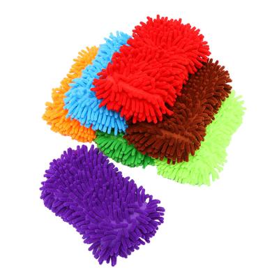 China Eco - Friendly Washable Chenille Microfiber Cleaning Car Wash Sponge With Handle for sale