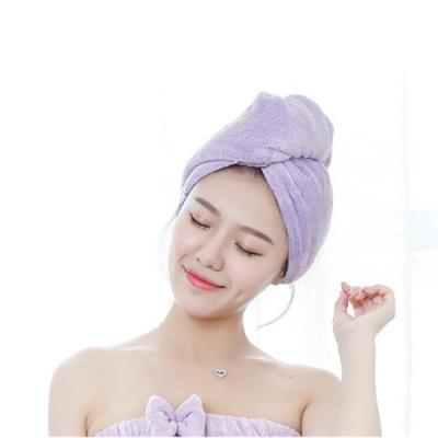 China Anti Frizzy Microfiber Hair Towel Hair Drying Twist Towel Hair Turban Quick Drying Super Absorbent Fast DRY Hair Anti Frizzy Cap With Button for sale