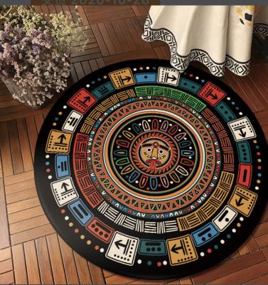 China Modern Style Washable Round Carpet Custom Patterned Non Slip Washable Living Room Rug Bedroom for sale