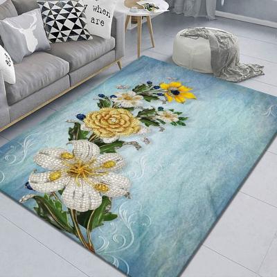 China Wholesale Non Slip Dustproof Water Absorbent Washable Hand Painted Rug for sale