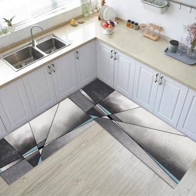 China Washable Kitchen Mat Indoor And Outdoor Geometric Pattern Mat Non-slip Waterproof Mat for sale