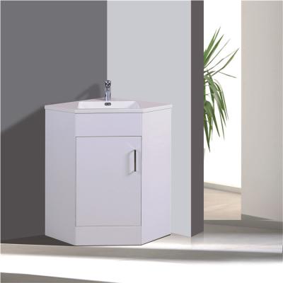 China Fame Contemporary Corner Hangzhou White Small Size Bathroom Cabinet with Ceramic Basin, Bathroom Cabinet Corner Unit for sale