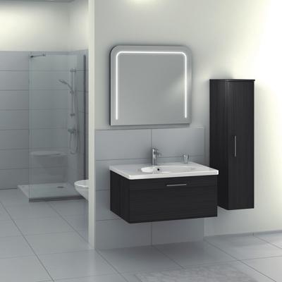 China FAME Modern Bathroom Vanity With Side Cabinet Bathroom MDF Led Wall Hung Modern Hotel Bathroom Vanity for sale