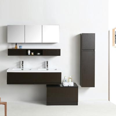 China Hotel Modern Bathroom Furniture Rustic Bathroom Cabinet Vanity With Cabinet Storage Mirror Side Cabinet And Basin for sale