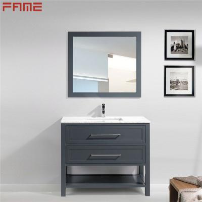 China Freestanding Canada Style Bathroom Storage Vanity Modern American Style Bathroom Vanity Set With Two Drawers for sale