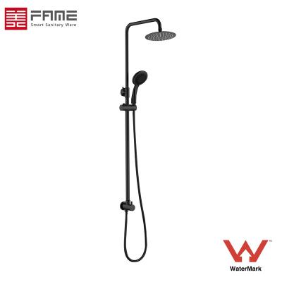 China With Slide Bar Watermark Shower Mixer Bathroom Faucet Australian Standard Shower Complete Shower Set Black for sale