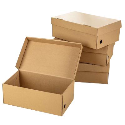 China High Quality Empty Folding Cardboard Flip Rectangle Folding Carton Brown Store Box Packaging Paper Shoe Boxes for sale