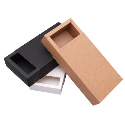 China Thin Folding Cardboard Kraft Paper Rectangle Folding Cardboard Jewelry Chocolate Drawer Jewelry Box Paper Packaging for sale