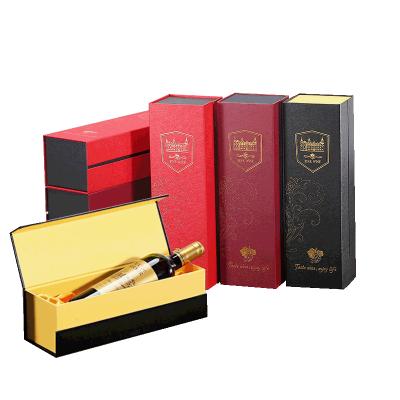 China Factory Wholesale Shock Absorption Foam Gift Wrapping Fashion Box Directly For Cardboard Red Wine Gift Packing Box for sale