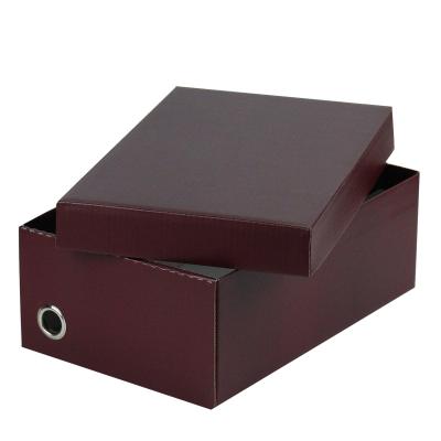 China New Arrivals Folding Cardboard Rectangle Folding Cardboard Kraft Storage Stackable Corrugated Box For Shoes for sale