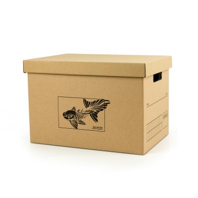 China Brown Cardboard Folding Rectangle Outdoor Storage Box Wholesale Collapsible Camping Kids Paper Packaging for sale